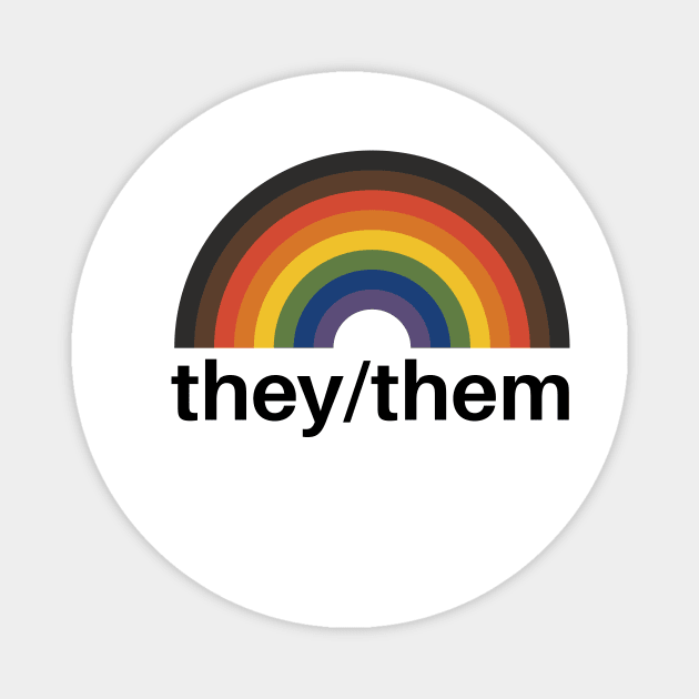 They/Them Pronouns Rainbow Magnet by lavenderhearts